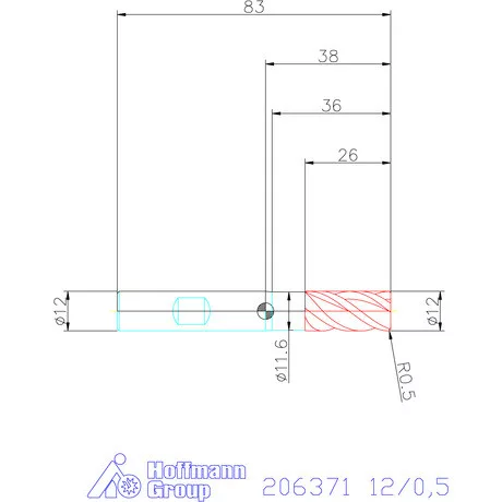 Garant Garant Master Ni-Based tóruszmaró HPC 12/0,5 mm