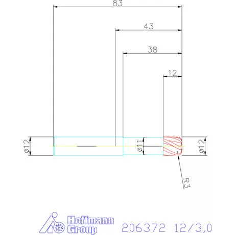 Garant Garant Diabolo VHM tóruszmaró HPC 12/3,0 mm