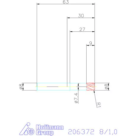 Garant Garant Diabolo VHM tóruszmaró HPC 8/1,0 mm