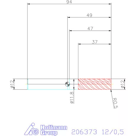 Garant Garant Master Ni-Based tóruszmaró HPC 12/0,5 mm