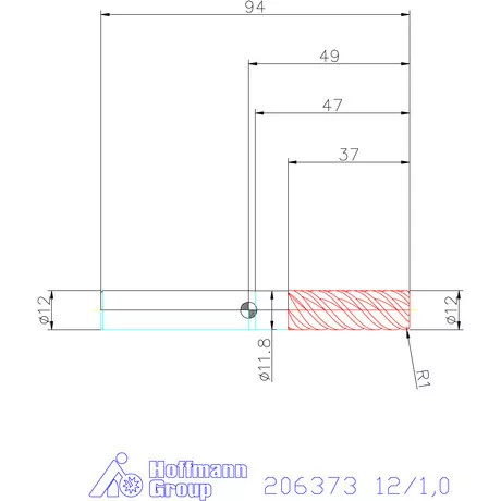 Garant Garant Master Ni-Based tóruszmaró HPC 12/1,0 mm
