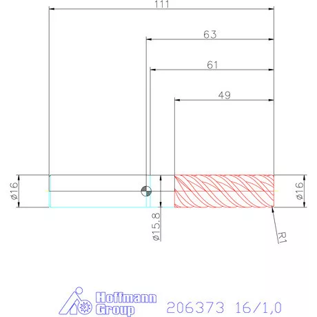Garant Garant Master Ni-Based tóruszmaró HPC 16/1,0 mm