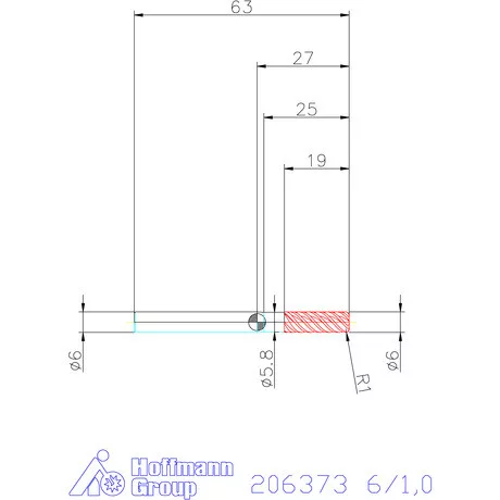 Garant Garant Master Ni-Based tóruszmaró HPC 6/1,0 mm