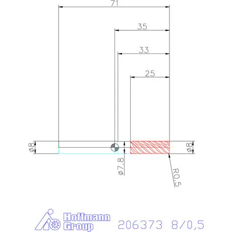 Garant Garant Master Ni-Based tóruszmaró HPC 8/0,5 mm