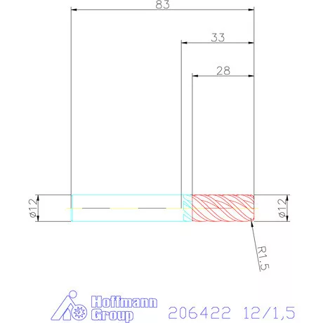 Garant Garant Diabolo VHM tóruszmaró HPC 12/1,5 mm