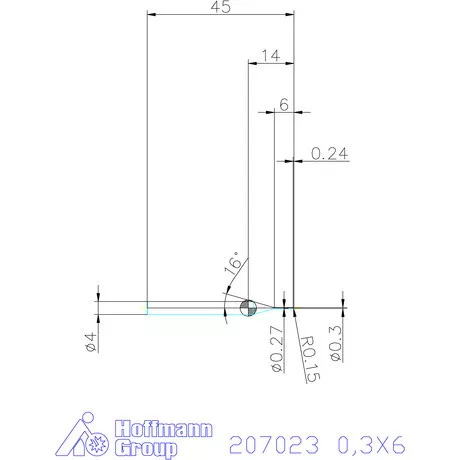 Garant VHM rádiusz másolómaró 0,3X6 mm