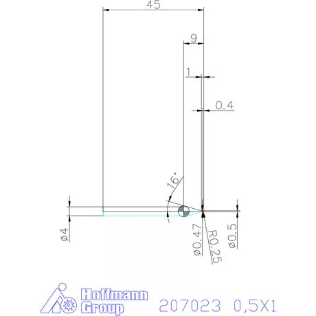 Garant VHM rádiusz másolómaró 0,5X1 mm