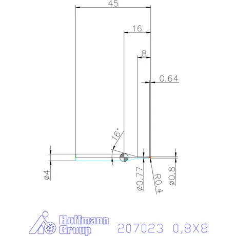Garant VHM rádiusz másolómaró 0,8X8 mm