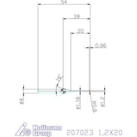 Garant VHM rádiusz másolómaró 1,2X20 mm