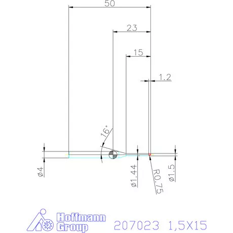 Garant VHM rádiusz másolómaró 1,5X15 mm