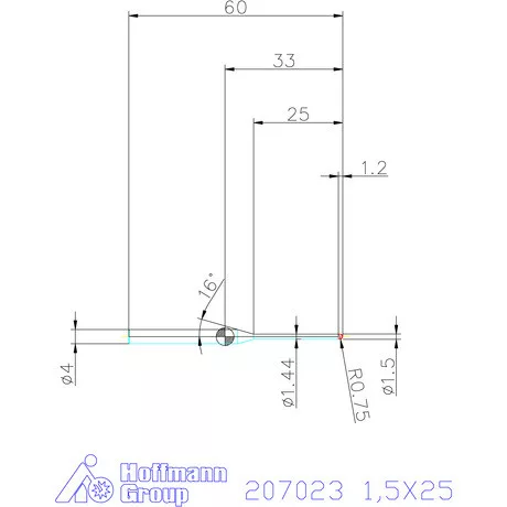Garant VHM rádiusz másolómaró 1,5X25 mm