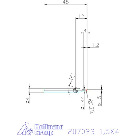 Garant VHM rádiusz másolómaró 1,5X4 mm