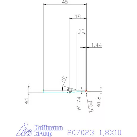 Garant VHM rádiusz másolómaró 1,8X10 mm