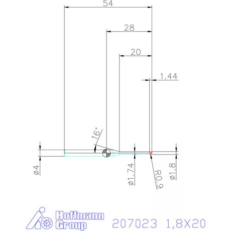 Garant VHM rádiusz másolómaró 1,8X20 mm