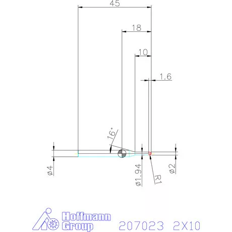 Garant VHM rádiusz másolómaró 2X10 mm