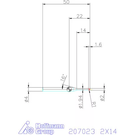 Garant VHM rádiusz másolómaró 2X14 mm