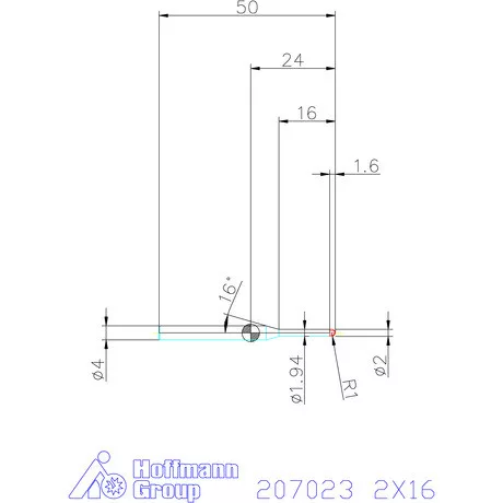 Garant VHM rádiusz másolómaró 2X16 mm