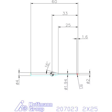 Garant VHM rádiusz másolómaró 2X25 mm