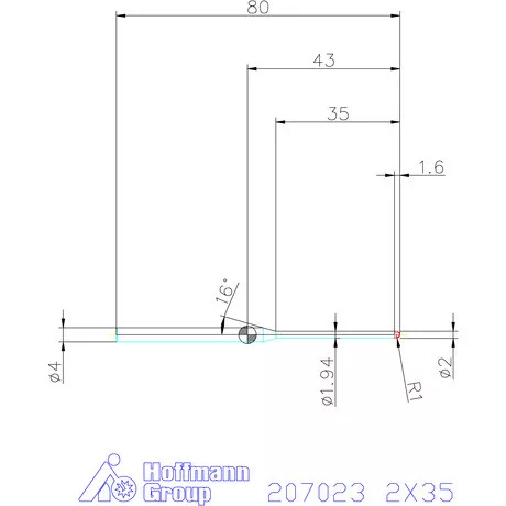 Garant VHM rádiusz másolómaró 2X35 mm