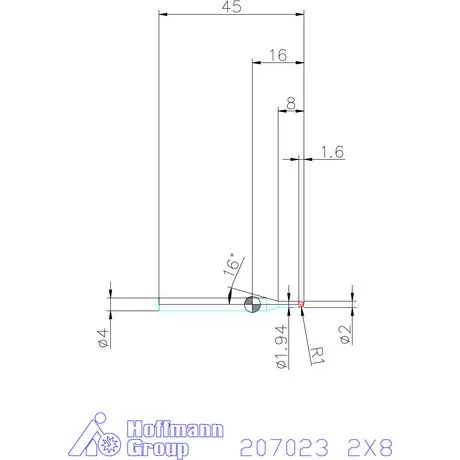 Garant VHM rádiusz másolómaró 2X8 mm