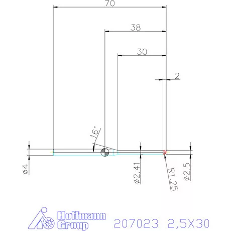 Garant VHM rádiusz másolómaró 2,5X30 mm