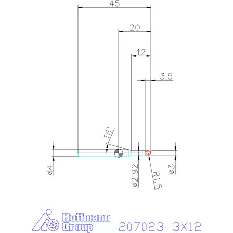 Garant VHM rádiusz másolómaró 3X12 mm