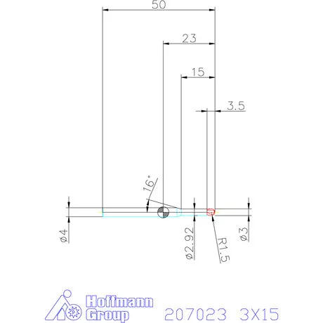 Garant VHM rádiusz másolómaró 3X15 mm
