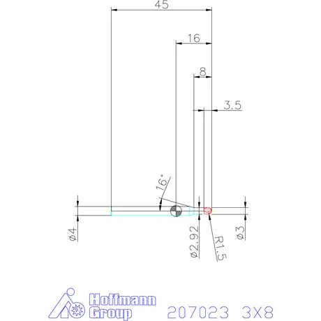 Garant VHM rádiusz másolómaró 3X8 mm