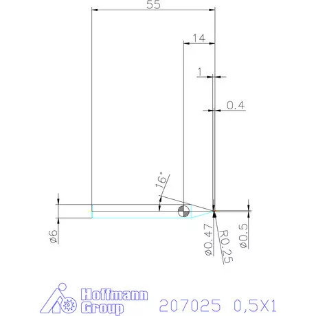 Garant VHM rádiusz másolómaró 0,5X1 mm