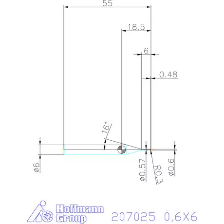 Garant VHM rádiusz másolómaró 0,6X6 mm
