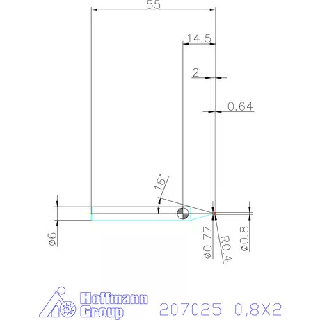 Garant VHM rádiusz másolómaró 0,8X2 mm