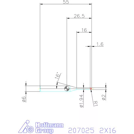 Garant VHM rádiusz másolómaró 2X16 mm