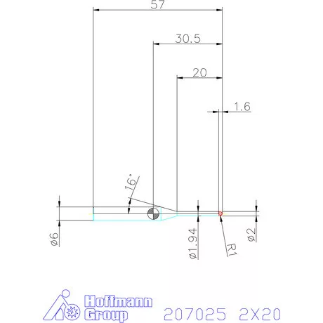 Garant VHM rádiusz másolómaró 2X20 mm