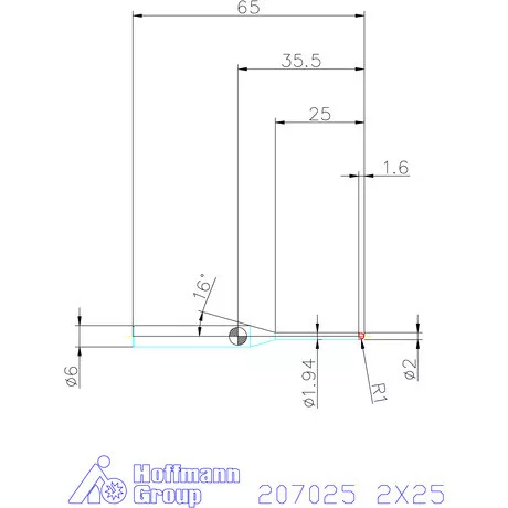 Garant VHM rádiusz másolómaró 2X25 mm