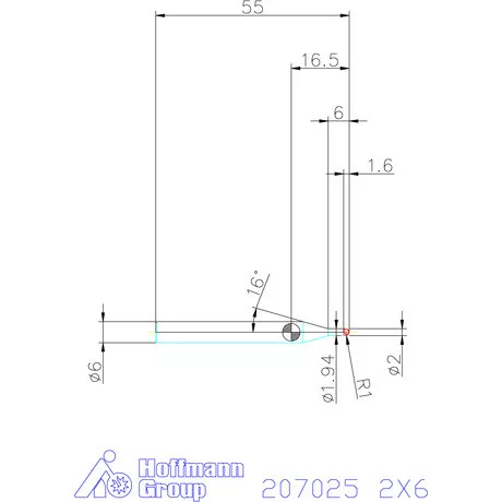 Garant VHM rádiusz másolómaró 2X6 mm