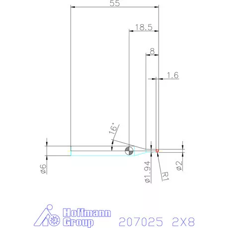 Garant VHM rádiusz másolómaró 2X8 mm