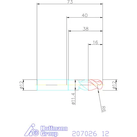 Garant VHM teljes rádiuszmaró 12 mm