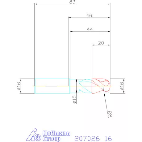 Garant VHM teljes rádiuszmaró 16 mm