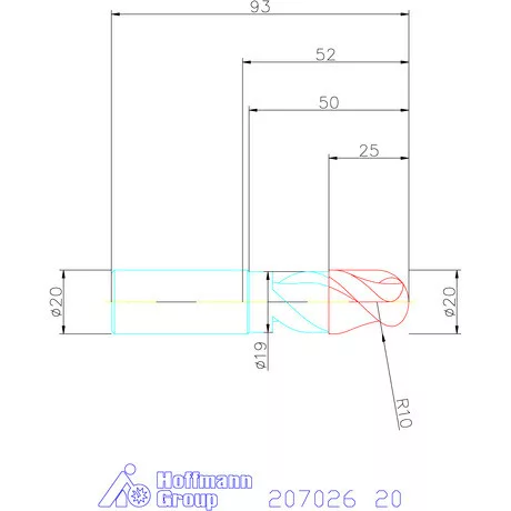 Garant VHM teljes rádiuszmaró 20 mm