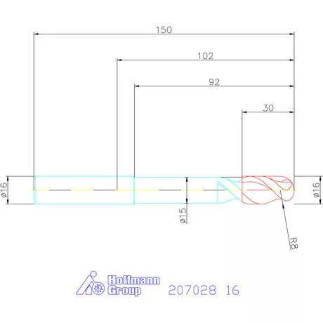 Garant VHM teljes rádiuszmaró 16 mm