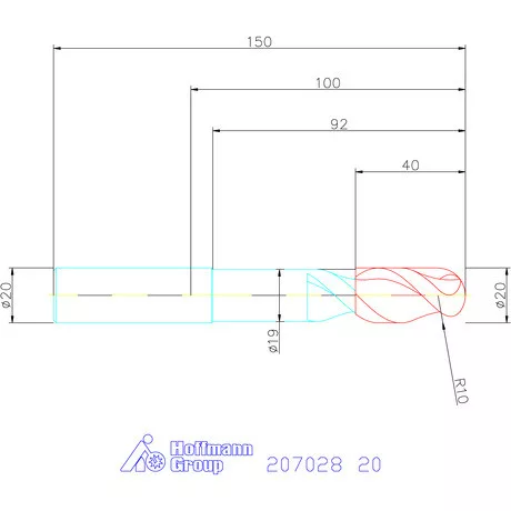 Garant VHM teljes rádiuszmaró 20 mm