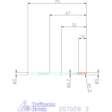 Garant VHM teljes rádiuszmaró 3 mm