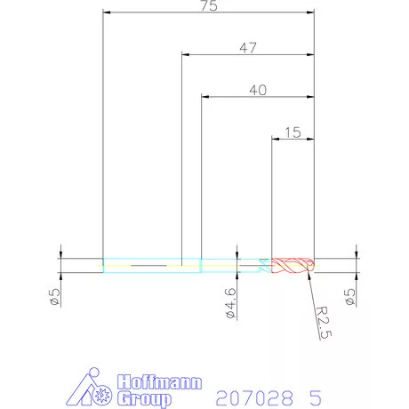 Garant VHM teljes rádiuszmaró 5 mm