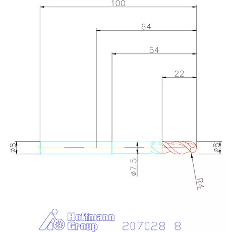 Garant VHM teljes rádiuszmaró 8 mm
