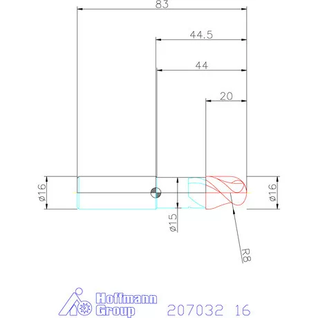 Garant Tömör keményfém teljes rádiuszmaró 16 mm