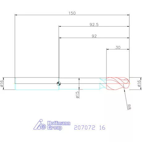 Garant VHM teljes rádiuszmaró 16 mm