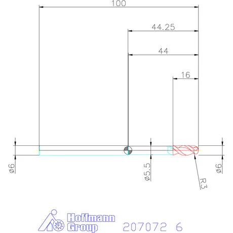 Garant VHM teljes rádiuszmaró 6 mm