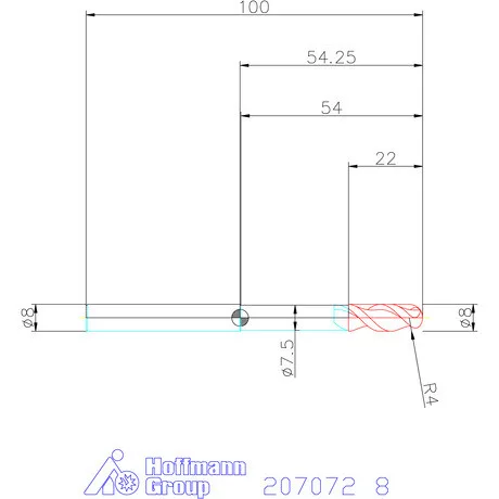 Garant VHM teljes rádiuszmaró 8 mm