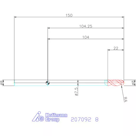 Garant VHM teljes rádiuszmaró 8 mm