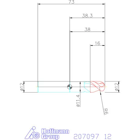 Garant VHM nagy pontosságú teljes rádiuszmaró 12 mm